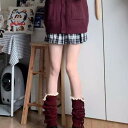 レッグウォーマー 女の子 キッズ 子供 おしゃれ ルーズソックス 赤 ニット ミディ丈 くしゅくしゅ 花柄 レース 新年 学院風 겨울 y2k