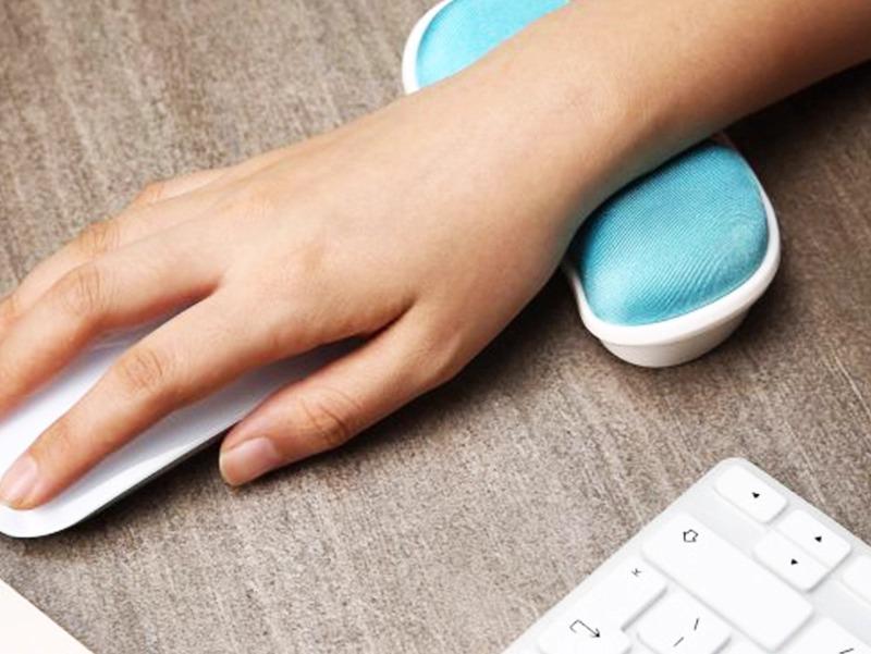 マウスパッド 手首 クッション サポート オフィス 厚手 ハンドレスト 男の子 女の子 快適 シンプル ピンク 青 グレー 滑り止め 無地