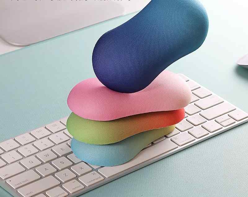 マウスパッド 手首 クッション 柔らかい シリコン オフィス リストレスト 青 ピンク 黒 シンプル グラデーション サポート PU 快適 滑り止め