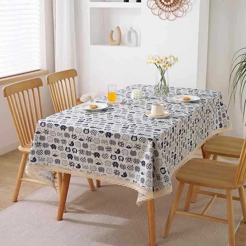 カバー おしゃれ 綿麻 ネコ柄 プリント ダストカバー おしゃれ 家電 マルチカバー おしゃれ デスクカバ..