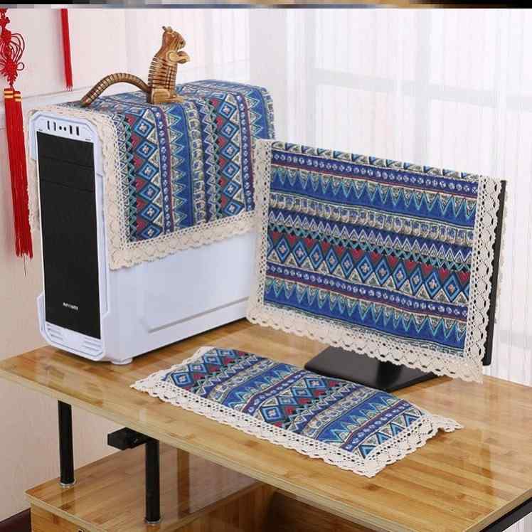 デスクトップパソコン 防塵カバー おしゃれ 小型 花柄 レース ほこり防止 パソコン周辺 機器用 デスク..