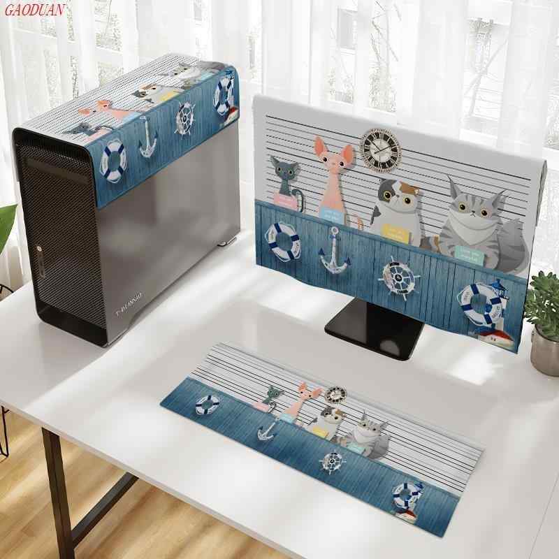 パソコンデスクトップ用防塵カバー おしゃれ キーボード モニター 本体 保護布 フルカバー おしゃれ イ..