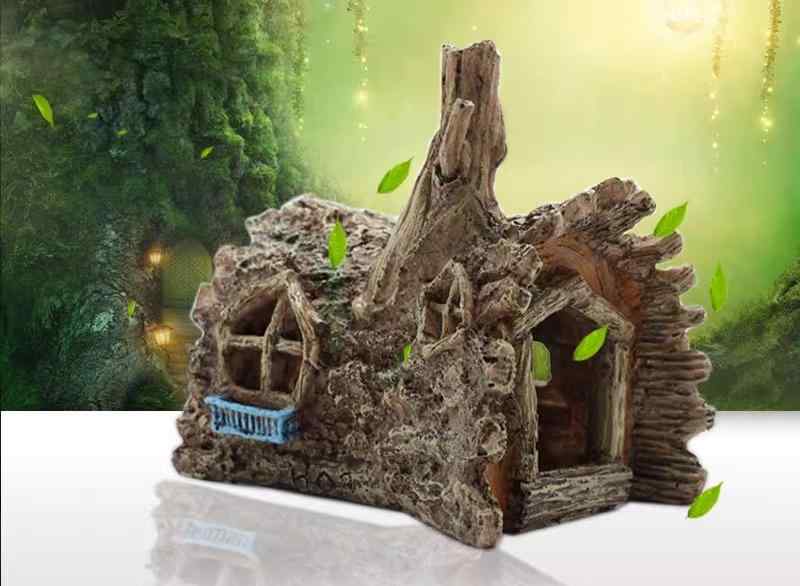 アクアリウム オブジェ 樹脂 水槽 内装 造園 インテリア デコレーション 装飾 オーナメント 置物 隠れ家 観賞魚 金魚 メダカ 亀 爬虫類 個性的 ツリーハウス 流木