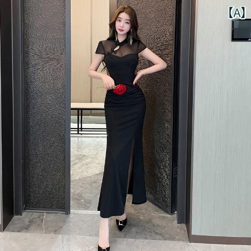 キャバ チャイナドレス レディース おしゃれ キャバクラ ロング セクシー スリット パーティー 結婚式 二次会 ナイトクラブ バンケット 上品 きれいめ エレガント
