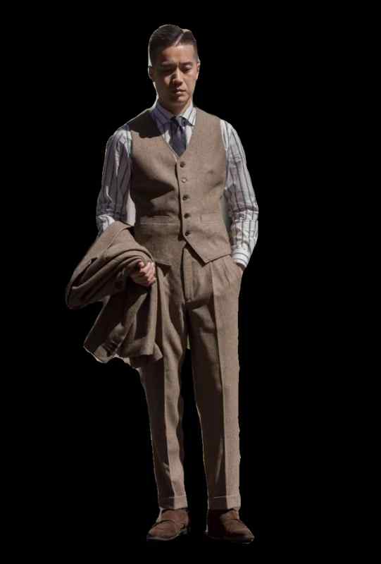 ベスト メンズ おしゃれ 秋冬 英国風 ヴィンテージ風 スリム スーツ ビジネス カジュアル チョッキ 紳..