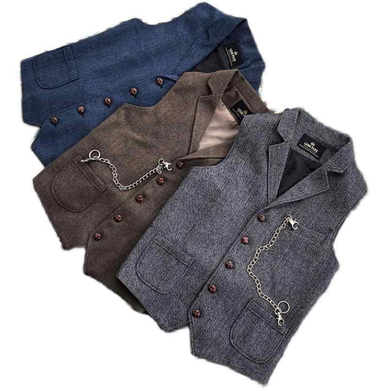 Wool - ベスト メンズ おしゃれ 大きいサイズ 春 ヴィンテージ風 ワーク ウール 平ノッチドラペル ヘリンボーン アメリカン