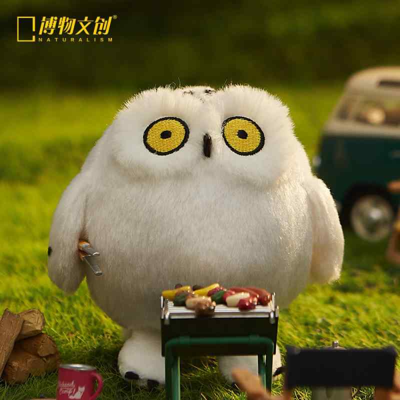 Key Holder - フクロウ ぬいぐるみ キーホルダー かわいい ポリエステル 綿 白 シンプル ナチュラル 小さめ 丸い プレゼント アクセサリー 装飾 ユニセックス