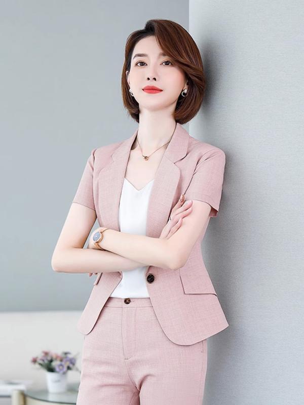 Short Sleeves - セットアップ レディース おしゃれ 半袖 フォーマル スーツ 上下セット スカート オフィス きれいめ 受付 フォーマル シンプル