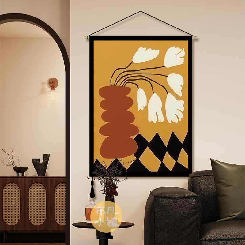 タペストリー おしゃれ 綿 麻 縦長 長方形 タッセル 手洗い可 厚手 壁掛け アート レストラン リビングルーム 廊下 装飾 背景布 ヨーロピアン シンプル レトロ 花 人物