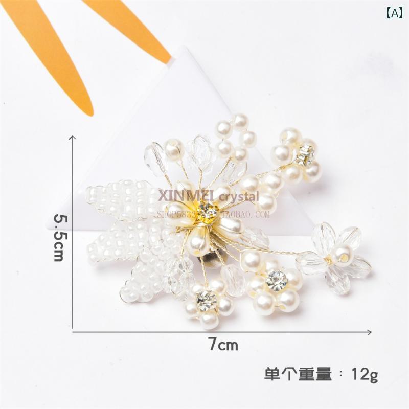 シューズクリップ フォーマル パール きらきら 花モチーフ レディース おしゃれ 飾り 取り外し可 パーティー 結婚式 シューズアクセサリー 装飾 アクセサリー