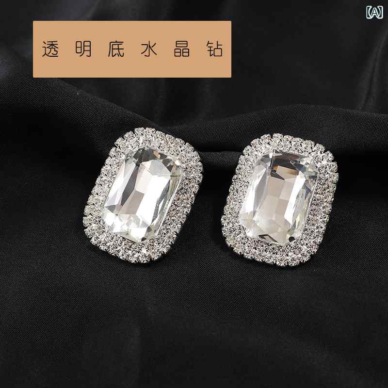 シューズアクセサリー キラキラ 長方形 ラウンド ストーン シューズクリップ 取り外し ハイヒール 靴用 結婚式 ドレスアップ パーティー デコレーション