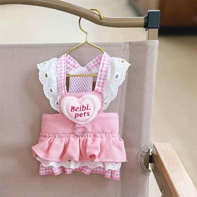 犬 服 女の子 かわいい 柔らかい 夏 デニム 綿 リード 薄手 スカート ヨークシャーテリア ポメラニアン..