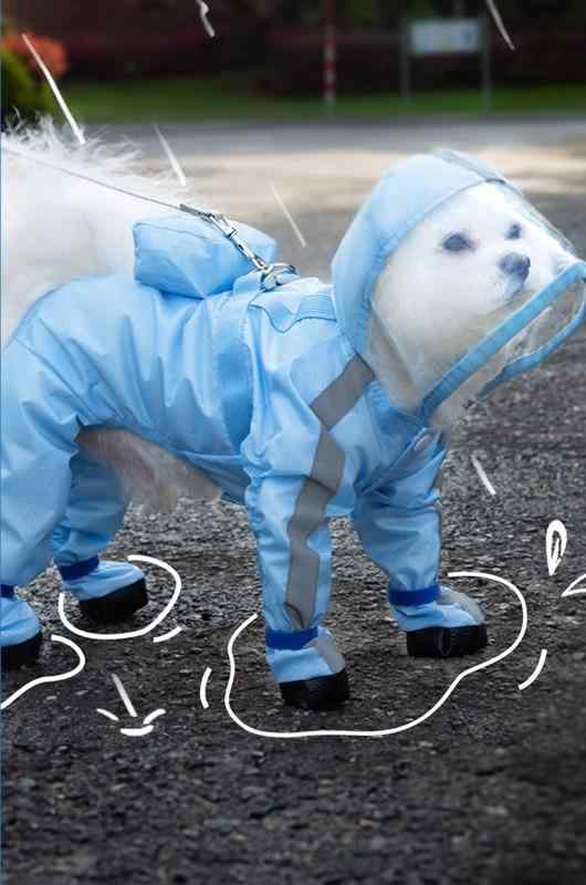 レインコート 犬 かわいい 柔らかい 雨 小型 バックル 大きいサイズ ポメラニアン 防水 フード カバー ..