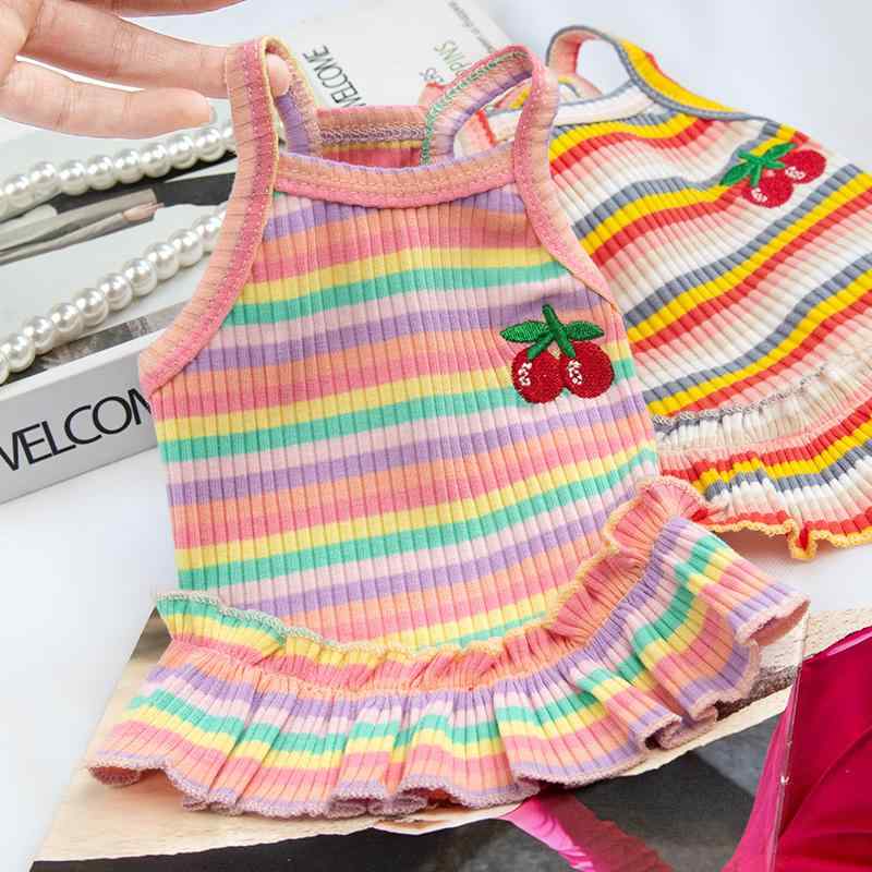 犬 服 女の子 かわいい 柔らかい 夏 ペット キャミソール スカート 薄手 綿 トイプードル 猫 ビション..