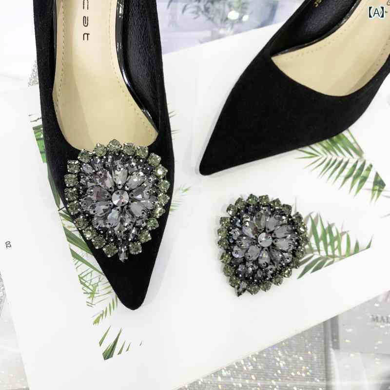 シューズアクセサリー レディース おしゃれ 飾り 取り外し キラキラ カラフル ストーン 装飾 パンプス フラット ハイヒール