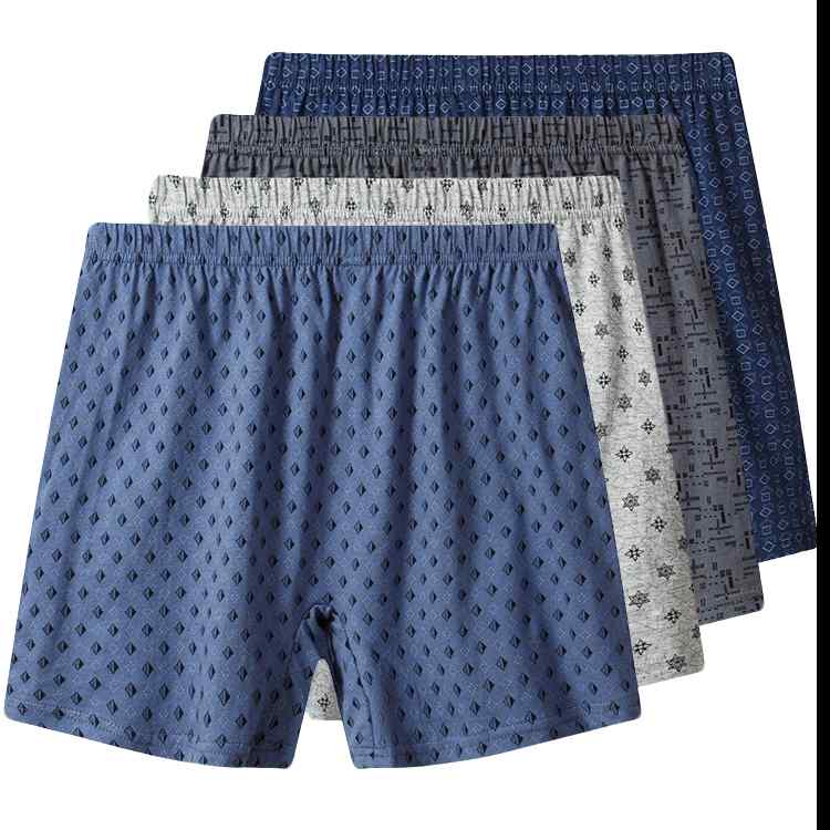 ボクサーパンツ メンズ おしゃれ 快適 紳士 高齢者 父親 祖父 ハイウエスト ワイドサイズ 綿 通気性 吸汗 シンプル 柄 大きいサイズ
