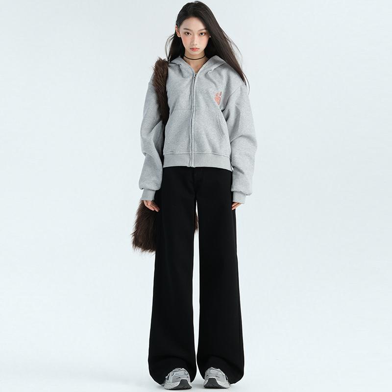 ワイドパンツ レディース おしゃれ 黒 デニム 夏 ハイウエスト ゆったり ストレート スタイルアップ