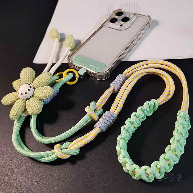Animals, Living Things - スマホショルダー ストラップ おしゃれ レディース 肩掛け 斜め掛け 編み込み 小花 多機能 アウトドア 旅行 登山 首掛け ハンドストラップ おしゃれ 汎用