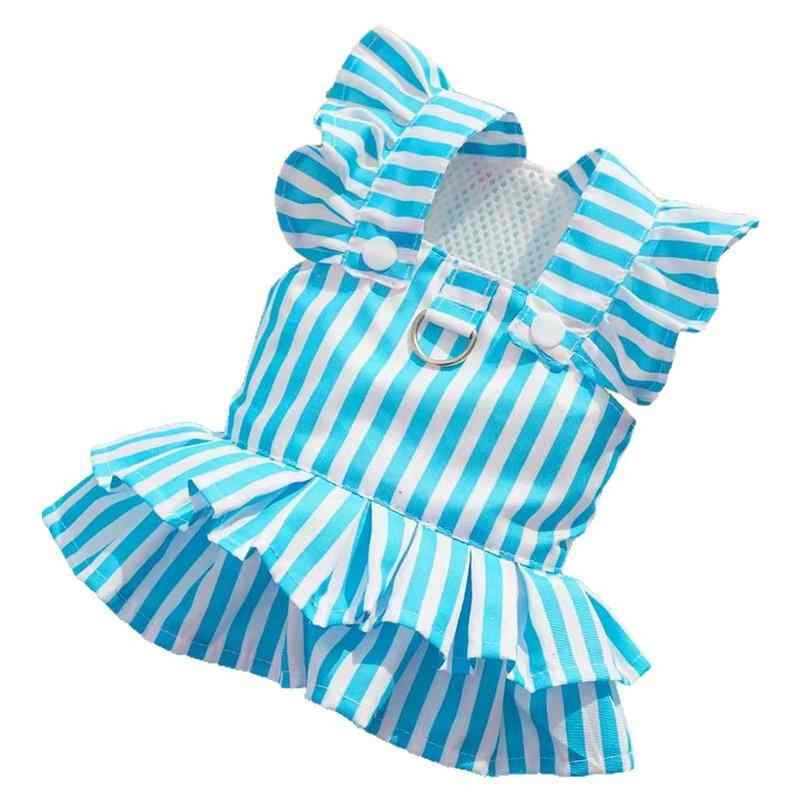 犬 服 女の子 かわいい 小型 中型 コーギー トイプードル 春夏 薄手 ストライプ柄 ワンピース 日焼け対..