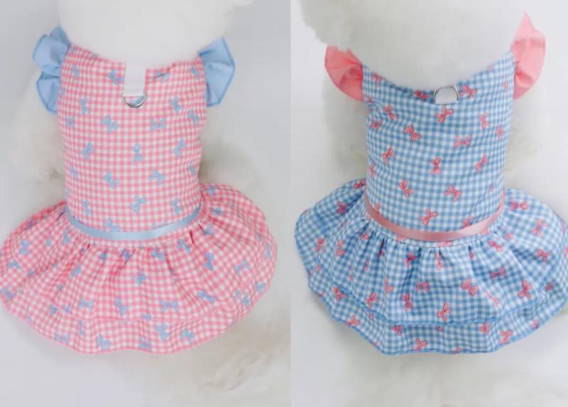 犬 服 女の子 かわいい 中大型 ビション ゴールデンレトリバー コーギー 猫 夏 薄手 フリル袖 ワンピー..