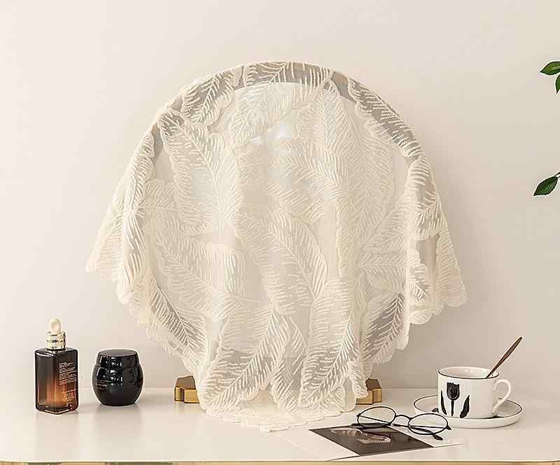 ドレッサー ミラー カバー 柔らかい 布 防塵 キャビネット 化粧台 葉 花柄 レース 正方形 刺繍 糸 ヨー..