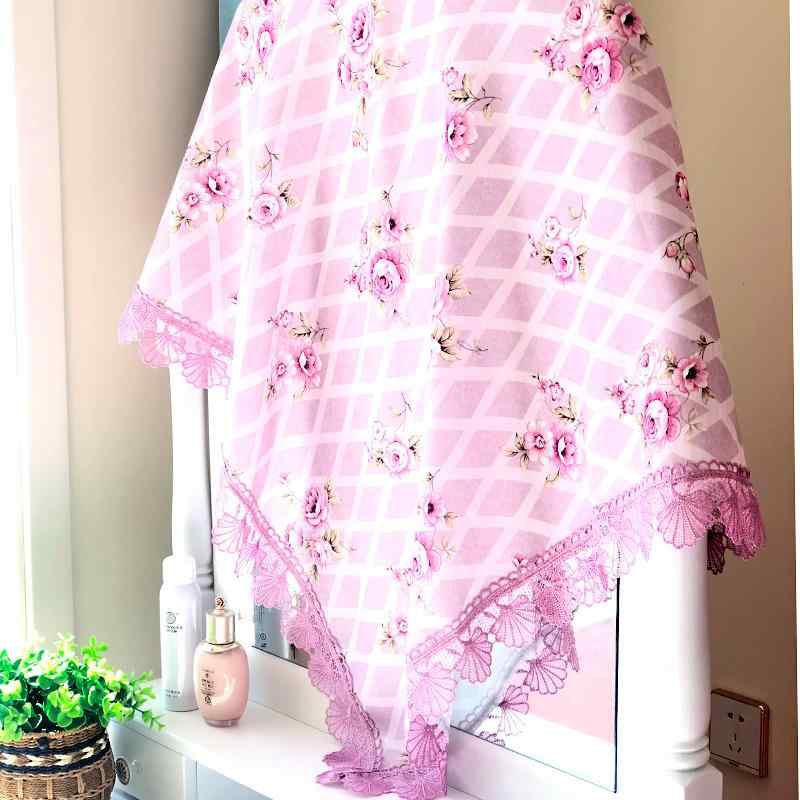 ドレッサー ミラー カバー 柔らかい 布 防塵 カーテン 寝室 テーブルクロス 風水 レース 花柄 カントリ..