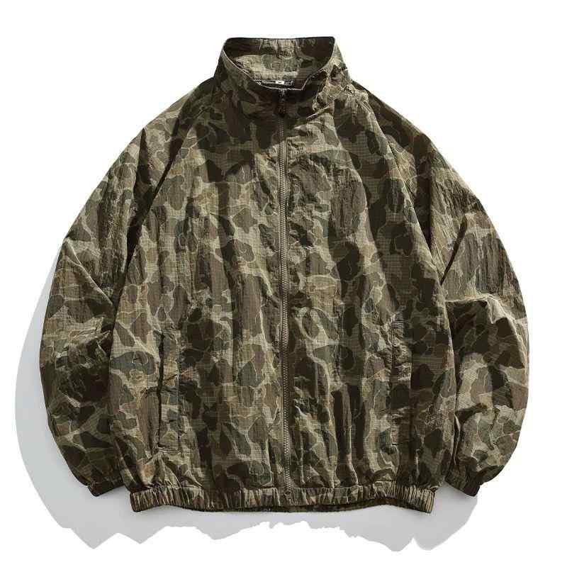 日焼け防止 パーカー メンズ アウトドア 速乾 スポーツ 迷彩 夏 薄手 スタンドカラー 青 紫 白 カジュ..