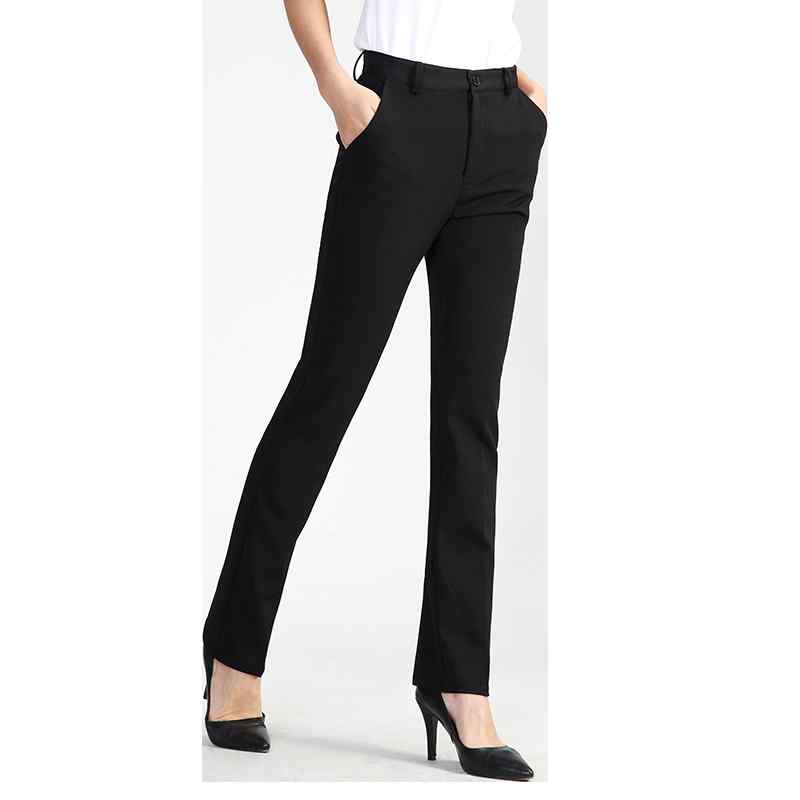パンツ レディース おしゃれ 黒 ハイウエスト ストレート 細見え スリム ビジネス 秋冬 厚手 きれいめ オフィス カジュアル