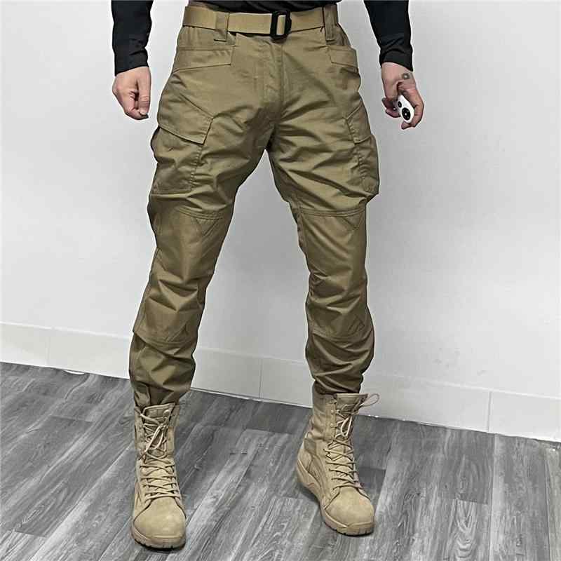 工作裤 - カーゴパンツ メンズ おしゃれ 長ズボン 迷彩 ストレート 春秋 防水 裾絞り 多ポケット ワークパンツ 耐摩耗 スリム カジュアル