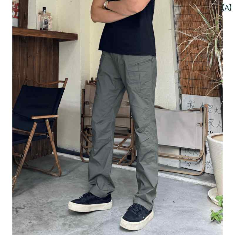 Cotton Pants - カーゴパンツ メンズ おしゃれ 長ズボン ストレート 多ポケット ワーク タクティカル 通勤 耐摩耗性 通気性 アウトドア