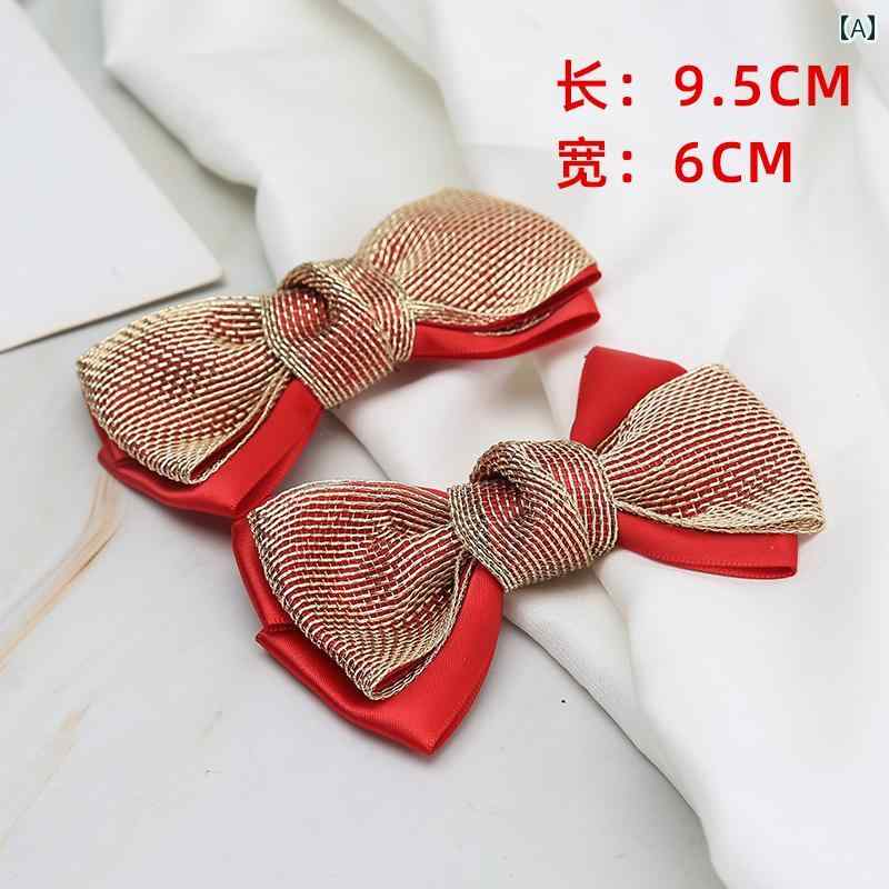 シューズアクセサリー リボン レディース ロマンチック 取り外し可 装飾 かわいい シンプル おしゃれ 婚活 パーティー 柔らかい フラットシューズ デコレーション