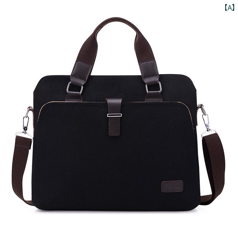ブリーフケース バッグ メンズ おしゃれ ビジネス 大人 ハンドバッグ ショルダーバッグ 斜め掛け かばん カジュアル シンプル ヴィンテージ風 キャンバス 通勤 2