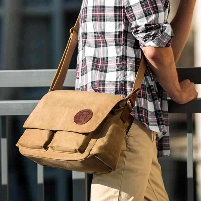 ブリーフケース ショルダーバッグ メンズ おしゃれ 多機能 斜めがけ 学生 通学 キャンバス 大容量 カジ..