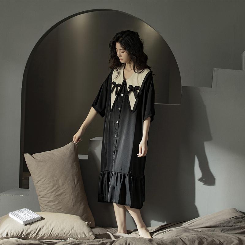 シルエット: ゆったり デザイン: フリル付き 素材: 冷感 機能: 通気性が良い 用途: カジュアルな部屋着 袖丈: 半袖 スカート丈: ロング ネックライン: ラウンドネック 柄: 無地 サイズ展開: M.L.XL.XXL カラー展開:...