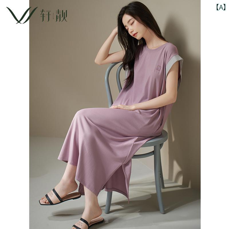 ワンピース レディース おしゃれ 快適 ノースリーブ モダール 胸パッド ロング丈 夏 薄手 大きいサイズ..