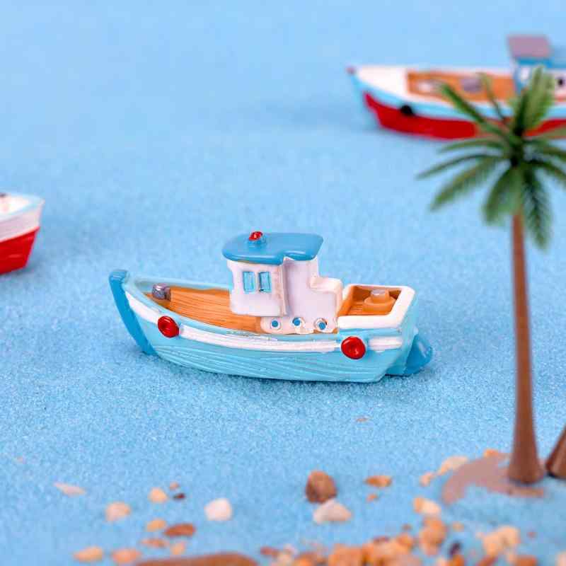 アクアリウム オブジェ かわいい 海 船 水槽 DIY 樹脂 ボート 熱帯魚 爬虫類 置物 レイアウト デコレーション 装飾 ペット用品 インテリア 白 赤 青