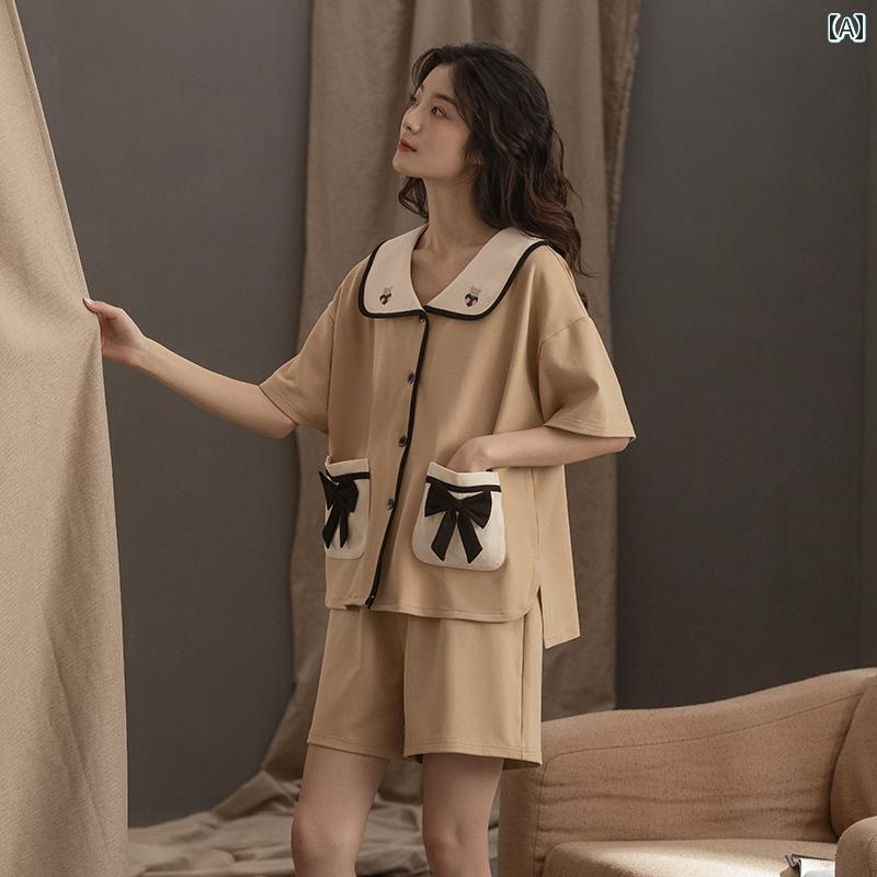 パジャマ レディース おしゃれ 快適 半袖 ショートパンツ 薄手 涼しい 花柄 夏 部屋着 ルームウェア セットアップ 上下 2