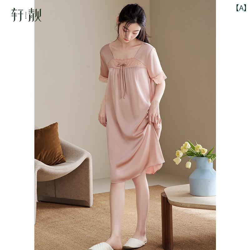 ネグリジェ レディース おしゃれ 快適 夏 薄手 涼しい 半袖 エレガント 上品 家庭着