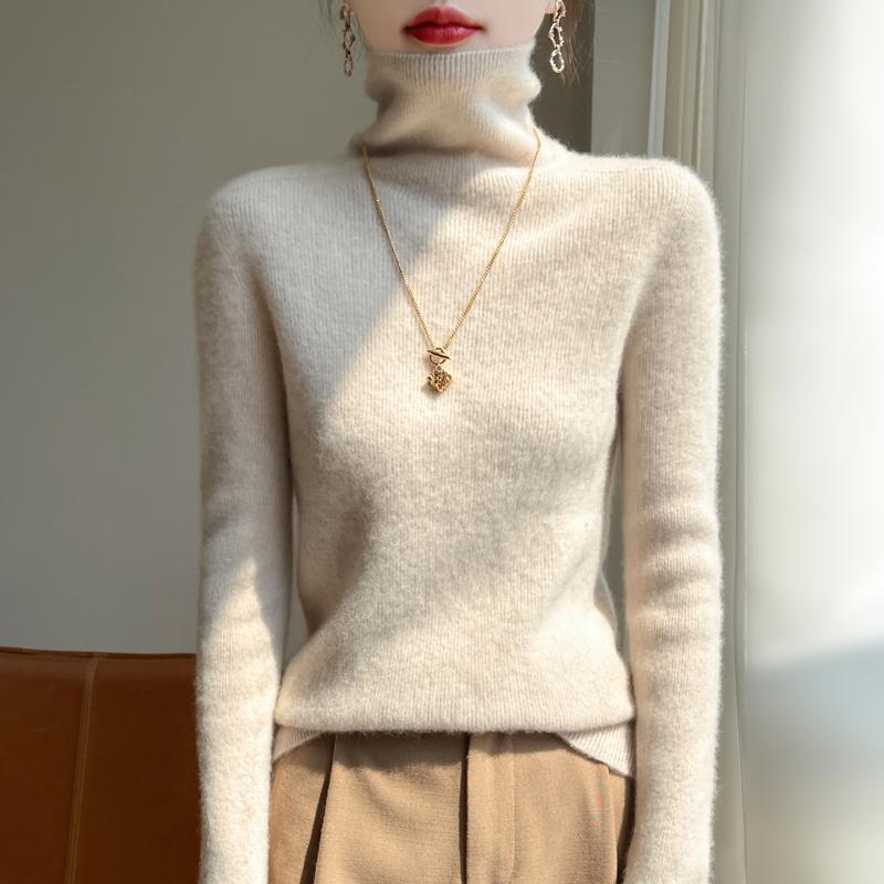 ニット レディース おしゃれ 大人 きれいめ トップス 長袖 タートルネック ハイネック スリム 秋冬 シ..