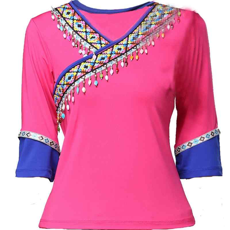 ダンス衣装 レディース おしゃれ 秋冬 牛乳糸 リボン 花柄 フェイクストーン 練習着飾り 舞台衣装