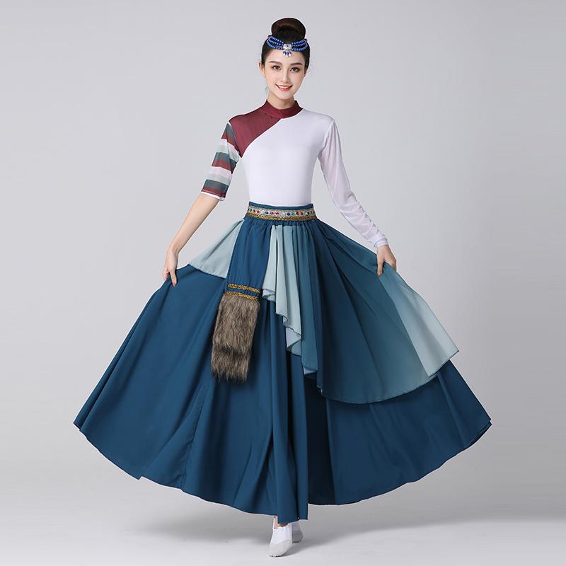 セットアップ レディース おしゃれ 上下 大きめスカート トップス チベット風 ダンス 衣装 舞台 演出 ..