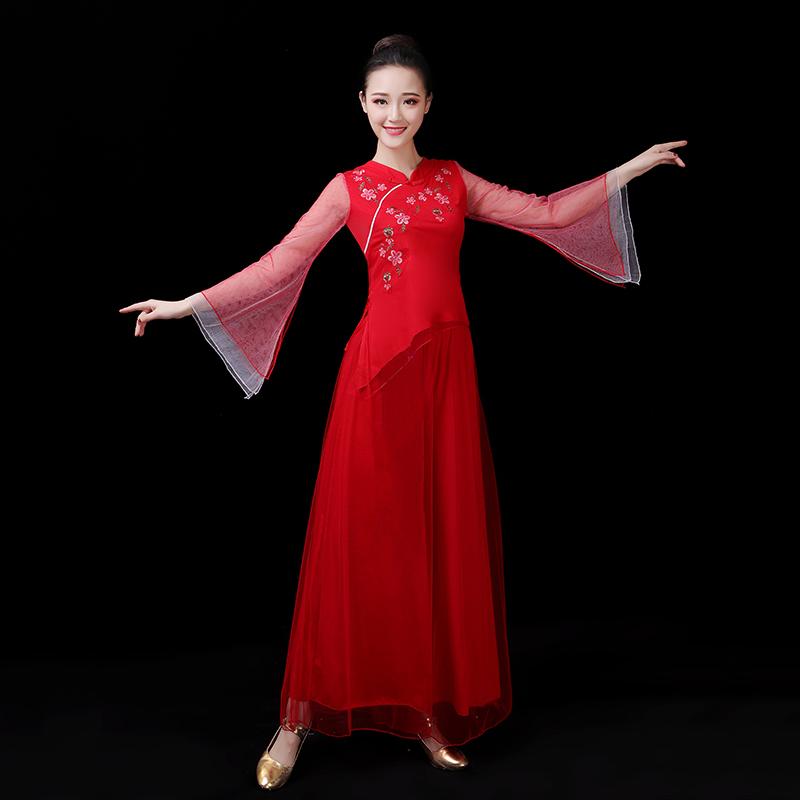 セットアップ レディース おしゃれ 上下 中国風 民族風 レトロ舞 踊り 衣装 演出用 扇子舞 ピンク 長袖 花柄 しなやか フェミニン