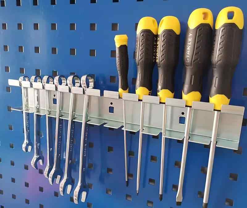 オーガナイザー 収納 ドライバー レンチ ツール 工具 壁掛け 吊り下げ ホルダー トレイ 鉄 角穴用 保管 整理整頓 ディスプレイ 作業場 ガレージ