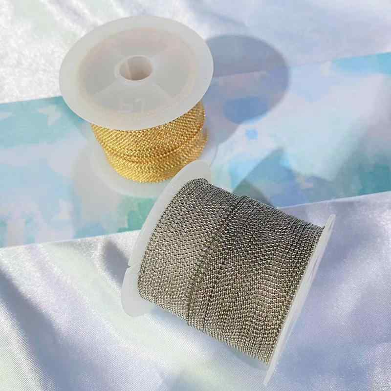 ネイル パーツ チェーン 立体 デコレーション ラインストーン アクセサリー 白 ゴールド シンプル おしゃれ ハンドメイド 装飾 キラキラ