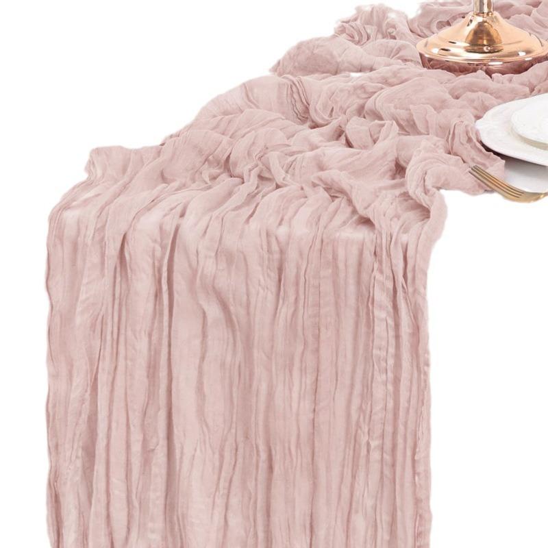 テーブルランナー おしゃれ 北欧 ガーゼ しわ加工 クロス 布 薄手 ボヘミアン レトロ ウェディング 誕生日 パーティー インテリア デコレーション レストラン 普段使い 食事 赤 緑 ベージュ