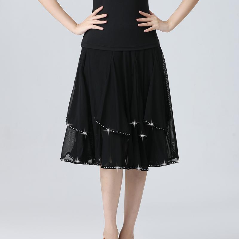 ダンス 衣装 スカート レディース おしゃれ 黒 大きめ 裾広がり フレア モダン 社交 着やせ 舞台 パーティー 交際 ステージ