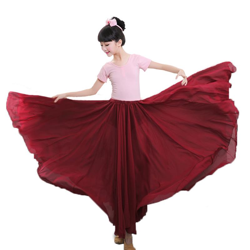 ダンス 衣装 スカート 女の子 ロング フレア 花柄 大きい裾 子供 バレエ 舞台 キッズ エレガント ふんわり 発表会 可愛い