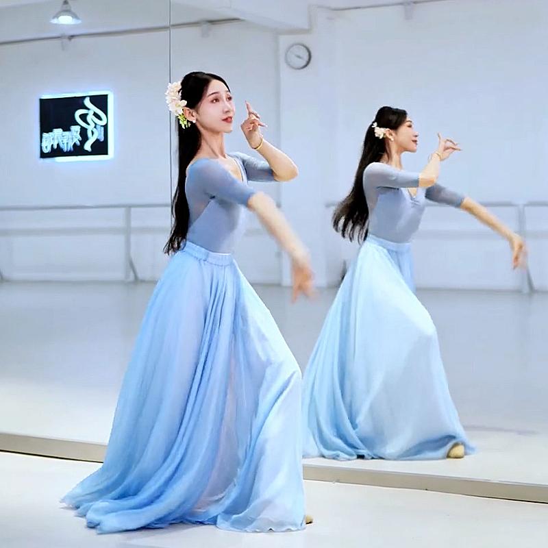 ダンス 衣装 スカート レディース おしゃれ レトロ舞踊 大スカート摆 1080度フレア 夏 フレア 舞踊 大人 可愛い 発表会 練習 ロング丈 エレガント ドレス風