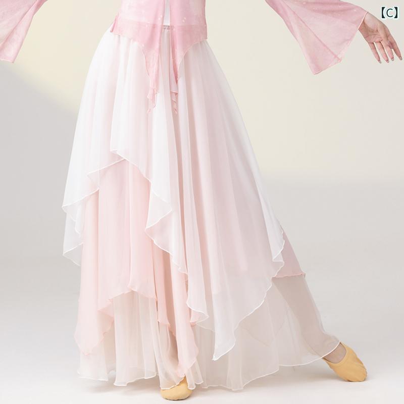 ダンス 衣装 ワイドパンツ レディース おしゃれ 中国風 舞台 レトロ舞 ひらひら フレア シフォン ゆったり パフォーマンス パフォーマンス服 裾広がり