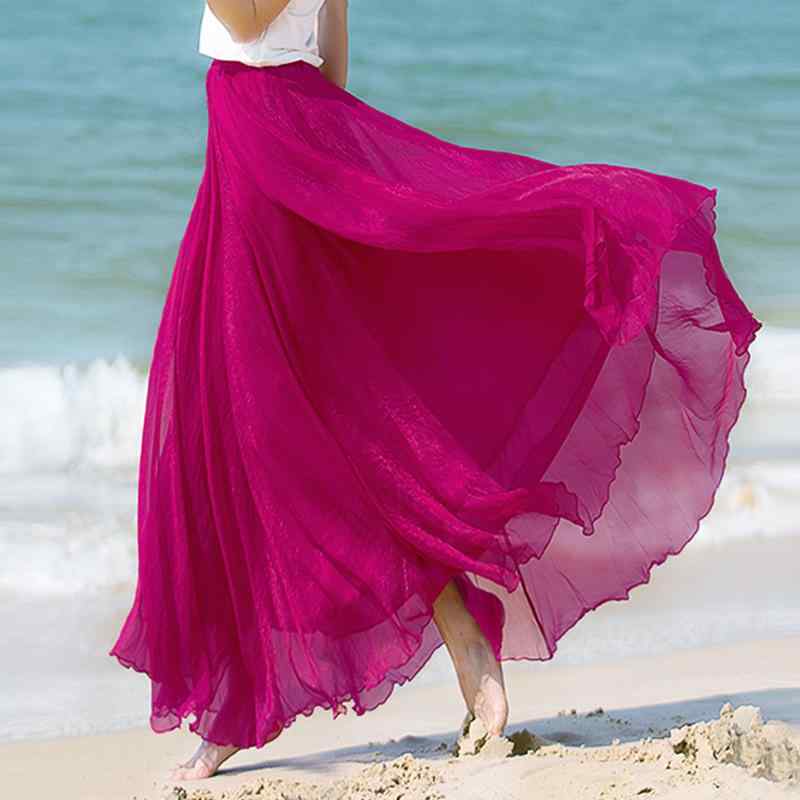 ダンス 衣装 スカート レディース おしゃれ 夏 シフォン ロング フレア 大きい裾 街歩き 旅行 ビーチ エレガント